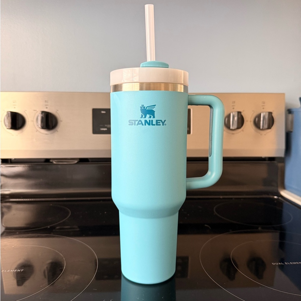 STANLEY 40oz Blue Travel Mug with Handle